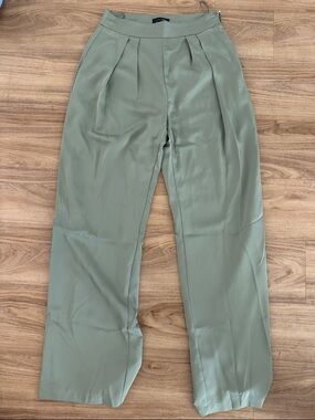 JLUXLABEL Pleated Straight-Leg Pants - Sage Green